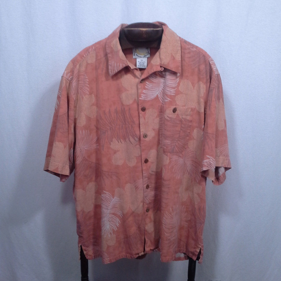 Banana Cabana Other - Banana Cabana mens Hawaiian shirt Silk XL Orange